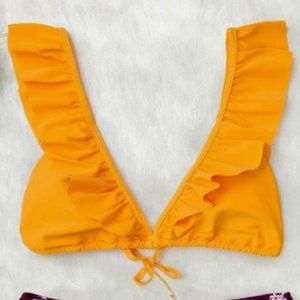 NWT Cupshe Orange String Triangle Bikini Top Large